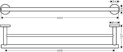 Полотенцедержатель двойной Hansgrohe Logis Universal 41712000