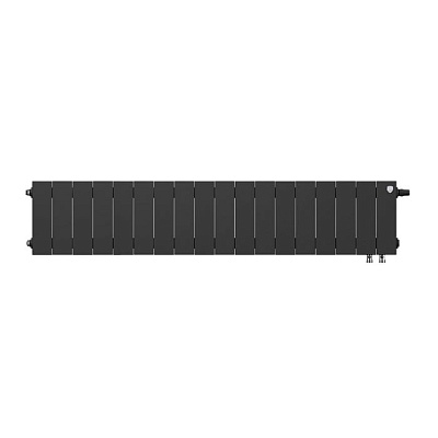 Биметаллический секционный радиатор отопления Royal Thermo PianoForte Noir Sable 200 / 18 секций нижнее правое подключение
