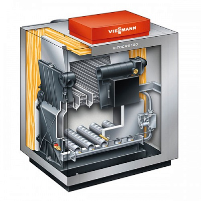 Напольный газовый котел отопления Viessmann Vitogas 100-F 35 кВт с Vitotronic 100 Тип KC3 GS1D871