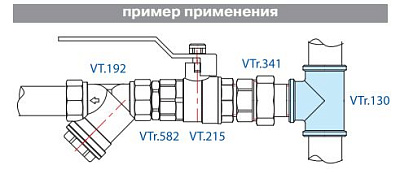 Тройник VALTEC 1/2 внутренняя, никелированная латунь