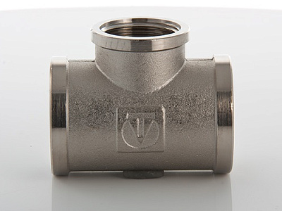Тройник VALTEC переходной 1 х 3/4 х 1 внутренняя, никелированная латунь